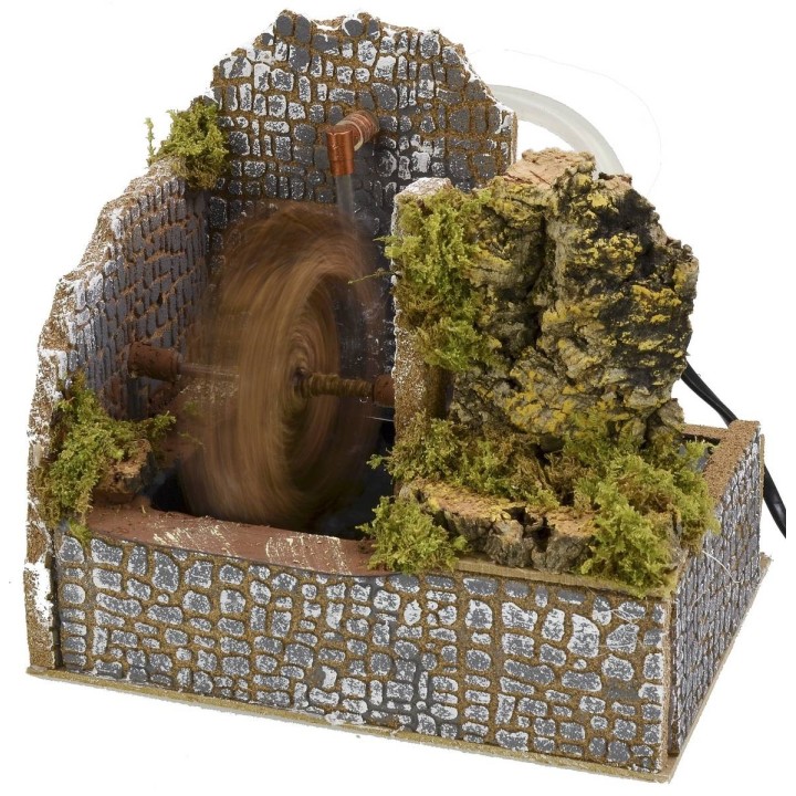 Mulino ad acqua funzionante cm 20x13,5x17 h