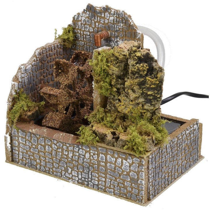Molino de agua en funcionamiento cm 20x13,5x17 h