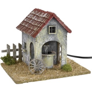 Casale con fontana funzionante e lavatoio cm 19x15x15,5 h per