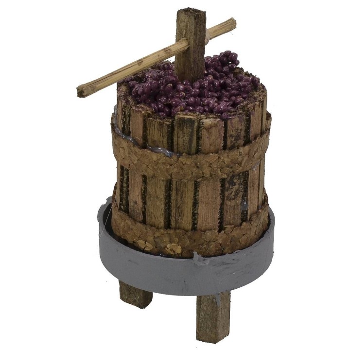 Wooden wine press for grapes 4.5 cm Øx9 h for statues 12 cm