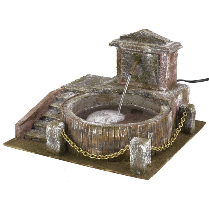 Fontana circolare con scala cm 26x26x18 h per statue 10-12 cm