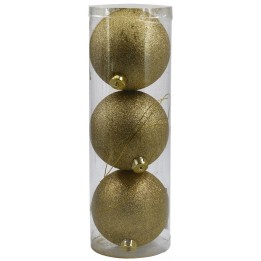 Juego de 3 bolas doradas brillantes de ø 12 cm para árbol de