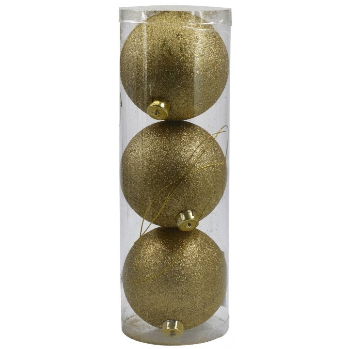 Juego de 3 bolas doradas brillantes de ø 12 cm para árbol de