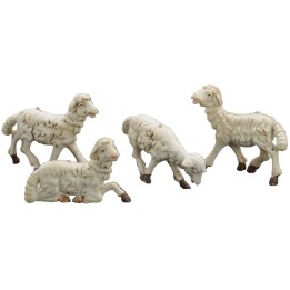 Set di 4 pecore per statue da 8-10 cm
