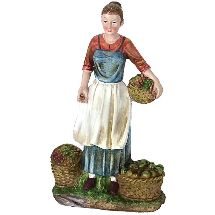 Vendedora de frutas y verduras de 27 cm en resina