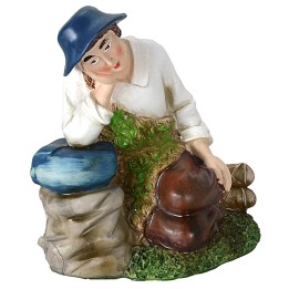 Pastore che riposa serie 27 cm in resina