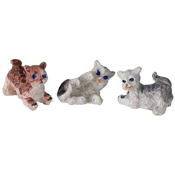 Set tre gatti in resina cm 1,8-2,4