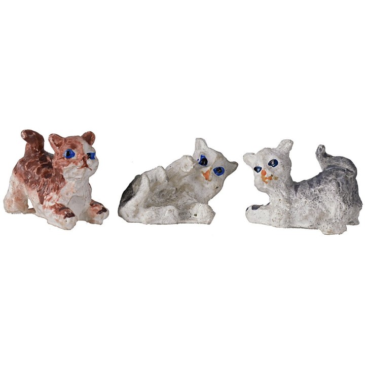 Set tre gatti in resina cm 1,8-2,4