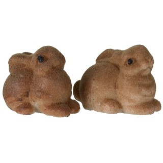 Set 2 conigli in resina 3 cm