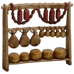 Grocery stall cm 9x2,2x8,1 h for statues 6 cm Landi