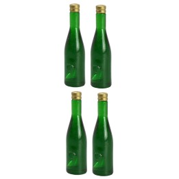 Conjunto de 4 botellas verde oscuro cm 3,6 h