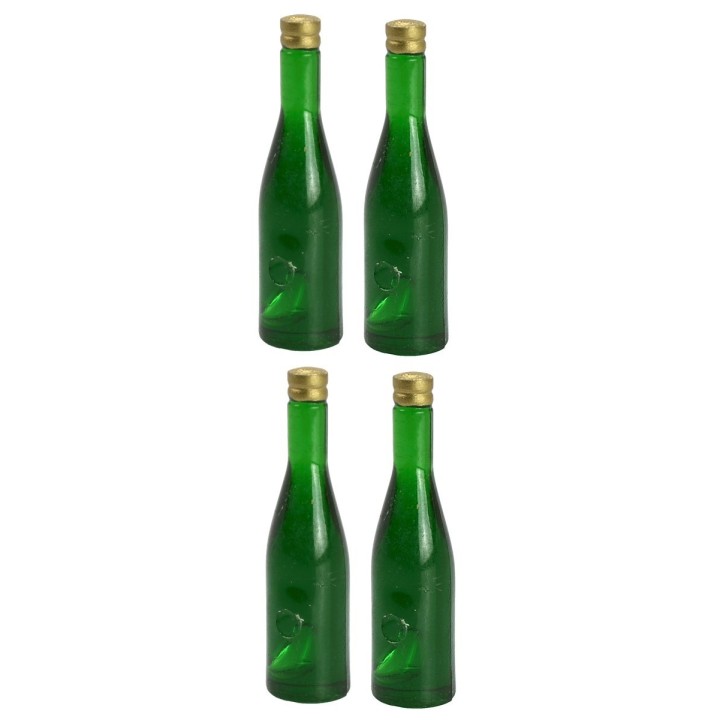 Set of 4 dark green bottles 3.6 cm h
