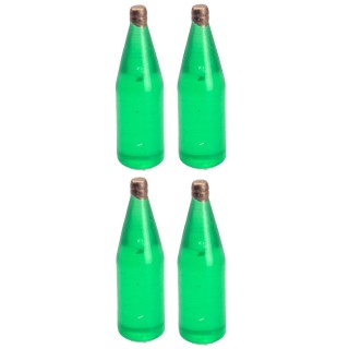 Juego de 4 botellas verde claro cm 3,4 h