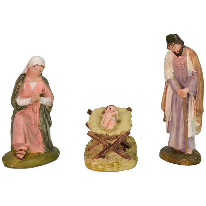 Nativity 5 subjects in painted resin 10 cm Landi economic series