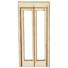 Puerta ventana de madera con hojas abatibles de 9x0,3x19,4 cm h