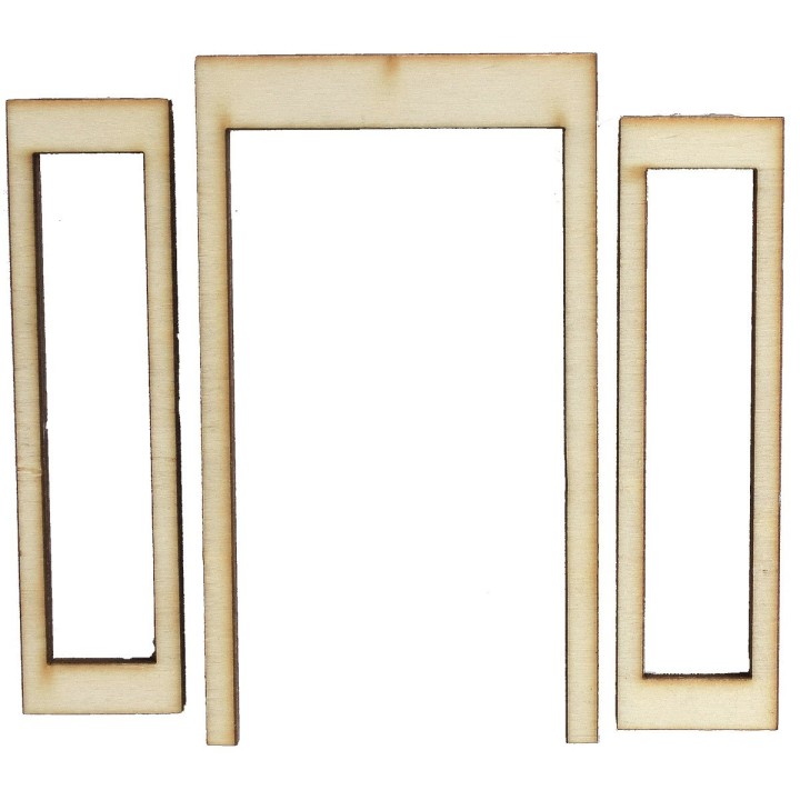 Wooden French window with opening doors cm 5,1x0,4x9 h
