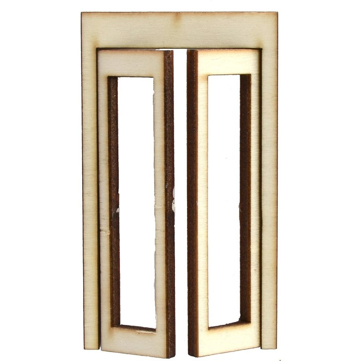 Portafinestra in legno con ante apribili cm 5,1x0,4x9 h