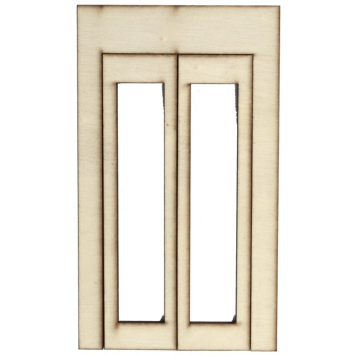 Puerta ventana de madera con hojas abatibles de 8,7x0,4x15 cm h