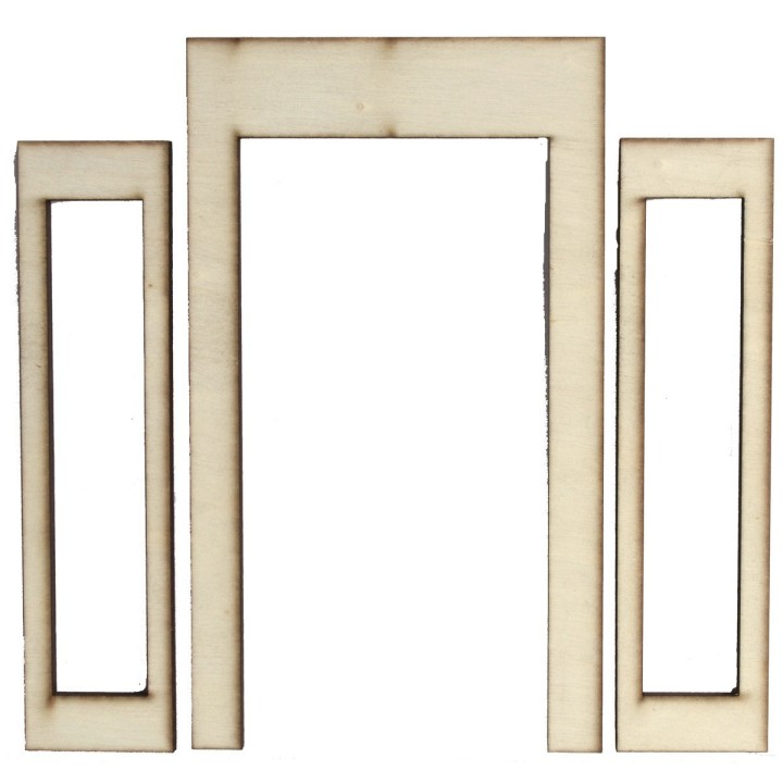 Wooden French window with opening doors cm 8,7x0,4x15 h