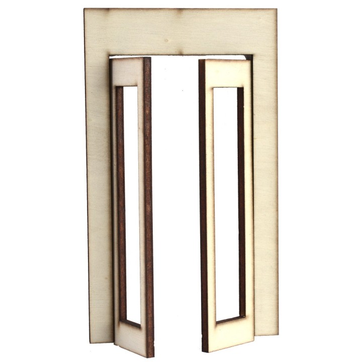 Wooden French window with opening doors cm 8,7x0,4x15 h