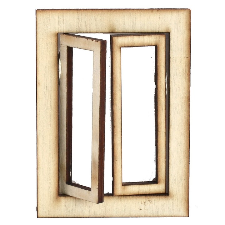 Ventana de madera con hojas abatibles de 5,5x0,3x7,5 cm h