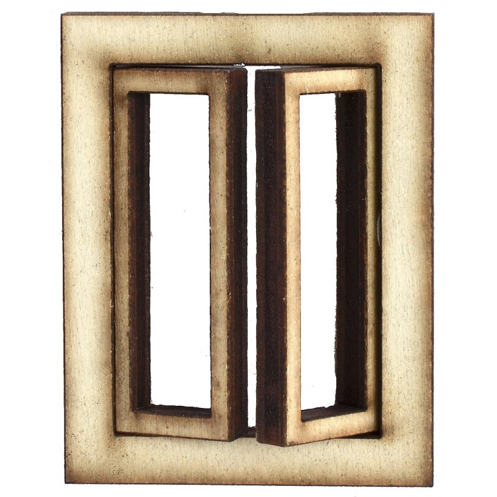 Finestra in legno con ante apribili cm 3,5x0,4x4,5 h