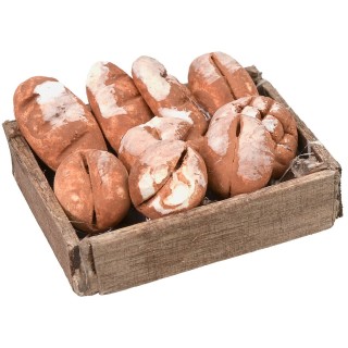 Caja de madera con pan cm 4x3x1,5 h