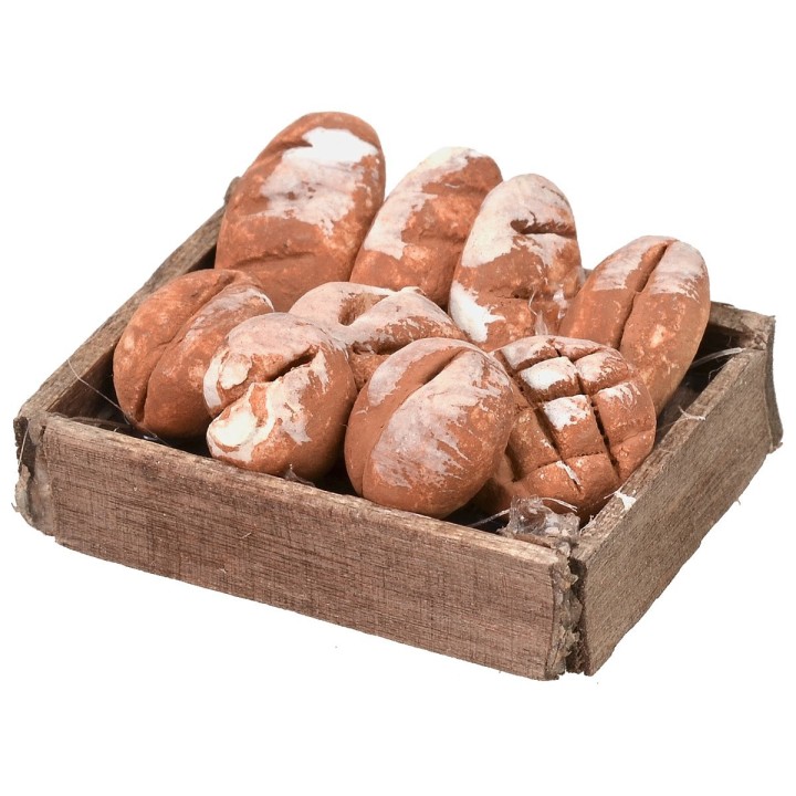 Caja de madera con pan cm 4x3x1,5 h