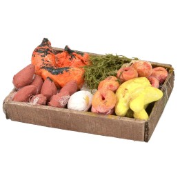 Wooden box with fruit and vegetables cm 5x4x1,3 h