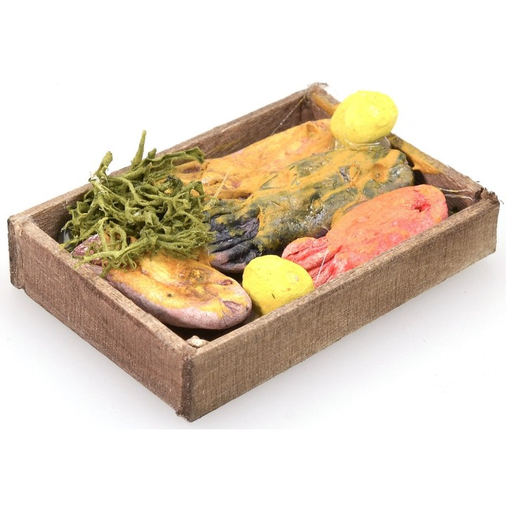 Cassetta in legno con pesce cm 4,7x3,3x0,9 h