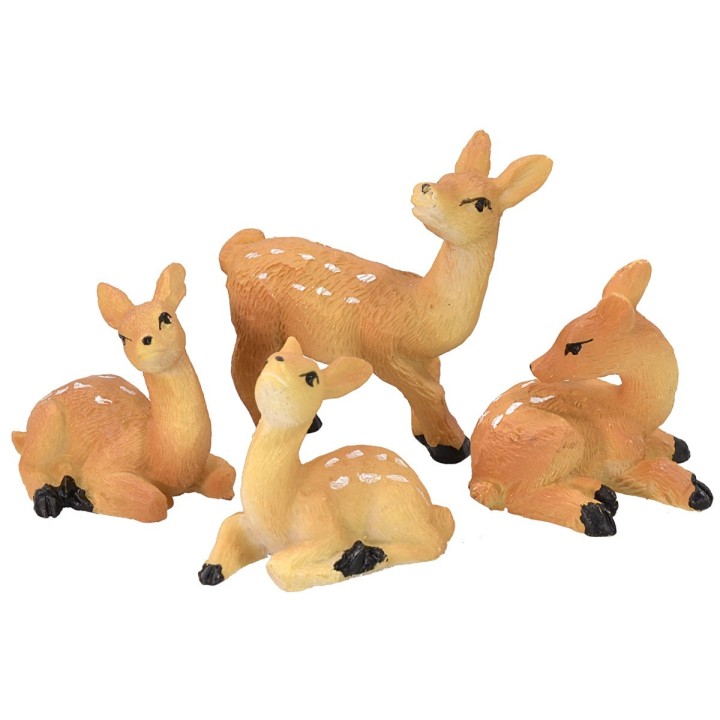 Juego de 4 ciervos para estatuas de 8-10 cm