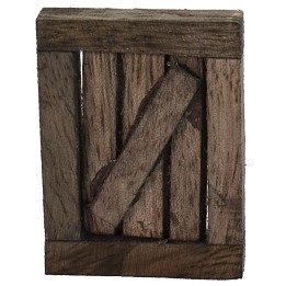 Dark wood window with opening door cm 3.4x0.7x4.5 h