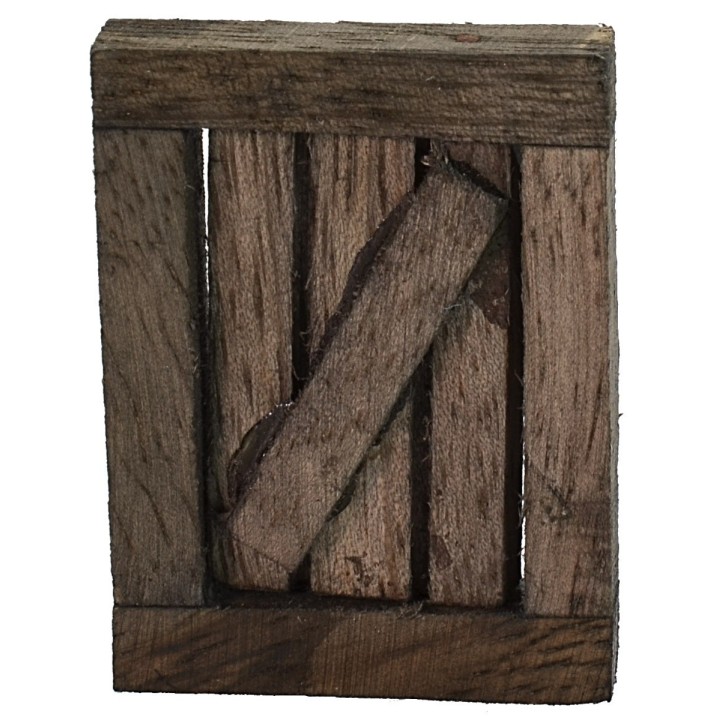 Dark wood window with opening door cm 3.4x0.7x4.5 h