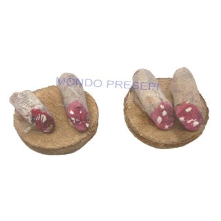 Set 2 taglieri con salame - D409