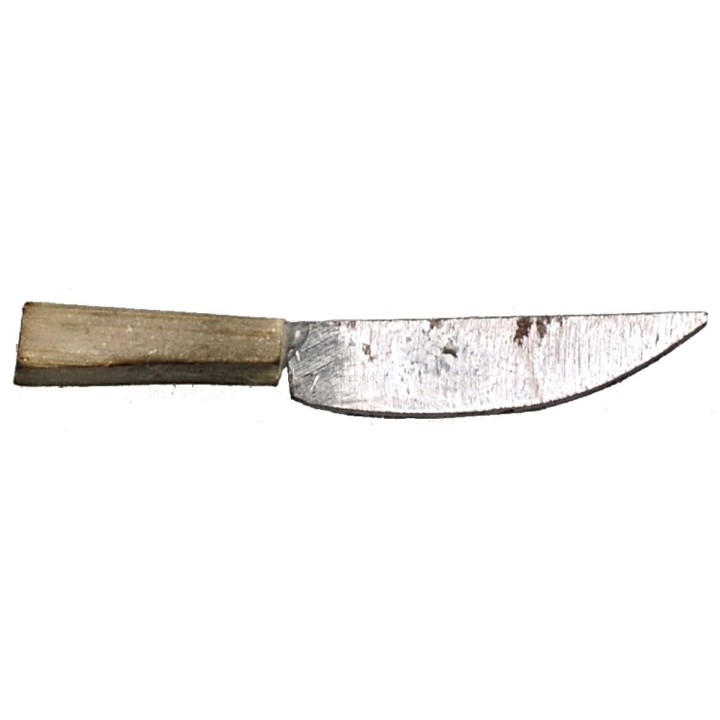 Metal knife with 3.2 cm antiqued handle