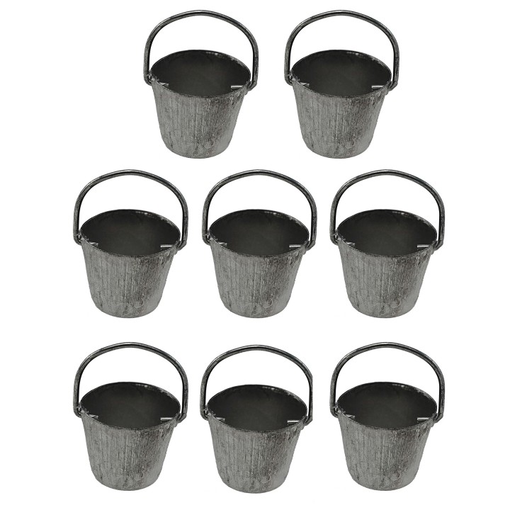 Set 8 secchi in metallo 2 cm
