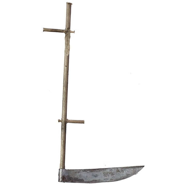 Hoz de metal con mango envejecido 10 cm