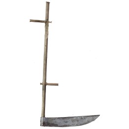 Hoz de metal con mango envejecido de 12 cm