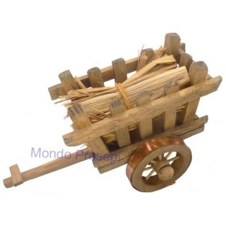 Wooden wagon with straw bundle