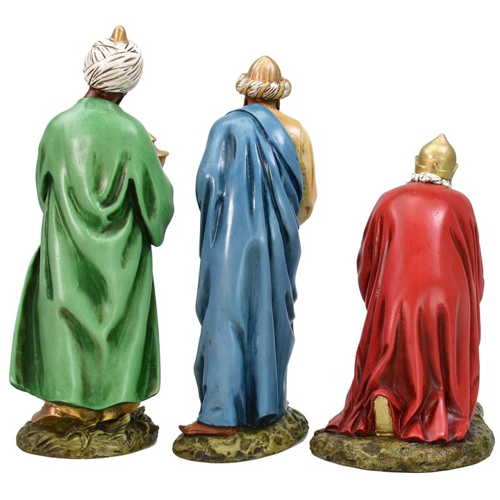 Tres Reyes Magos en resina Landi Moranduzzo 18 cm