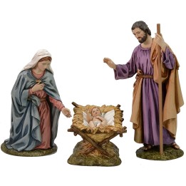 Natività 3 soggetti in resina Landi Moranduzzo 18 cm