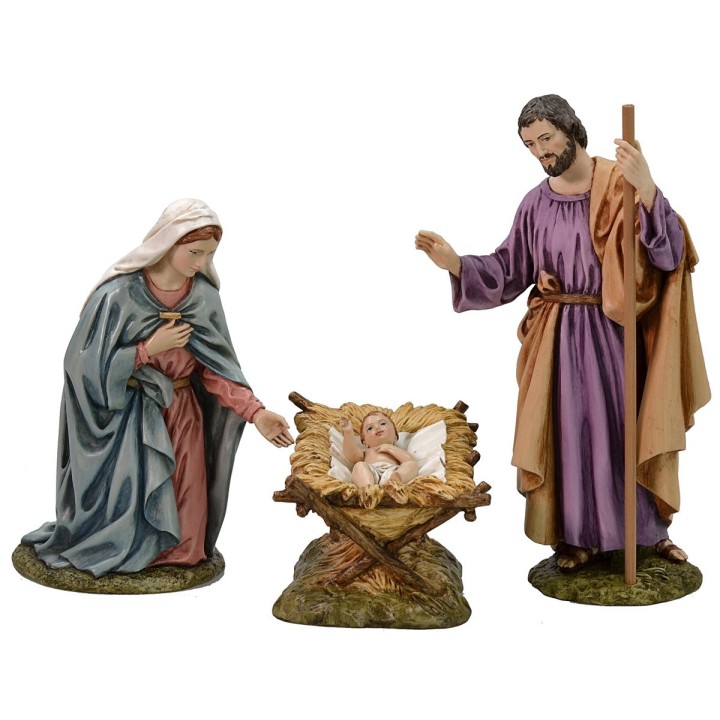 Natività 3 soggetti in resina Landi Moranduzzo 18 cm