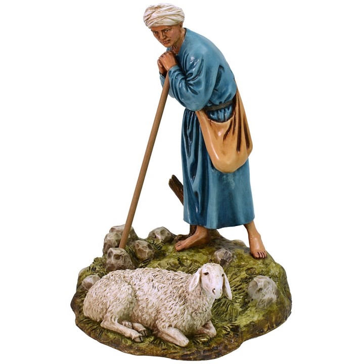 Guardiano con pecora in resina Landi Moranduzzo 18 cm