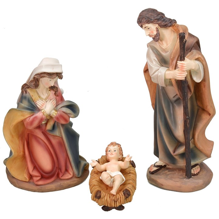 Natividad 3 sujetos en resina cm 30