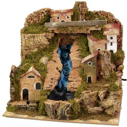 Paesaggio per presepe cascata funzionante cm 24x21x21 h