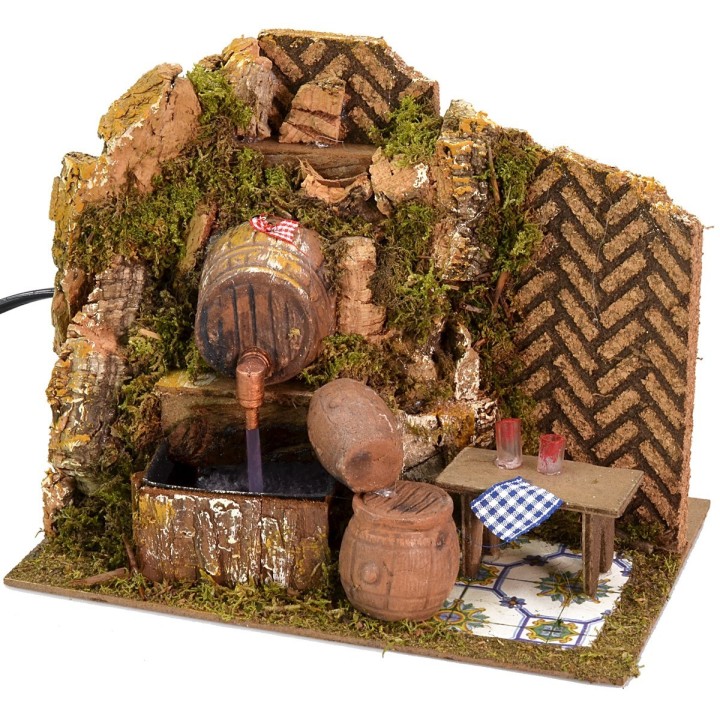 Osteria all'aperto con botte funzionante cm 20x14x16 h cm