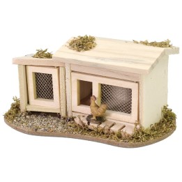 Pollaio con gallina cm 14x8,5x6 h per statue da 10-12 cm