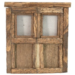 Puerta de madera de dos hojas para estatuas de 10 cm de altura.