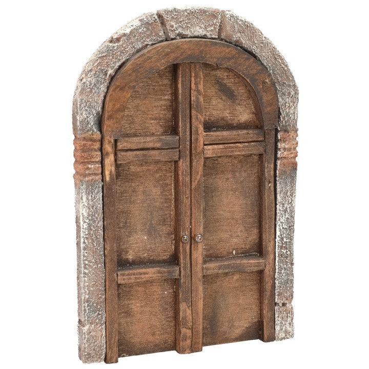 Puerta con arco de madera de dos hojas para estatuas de 10-12