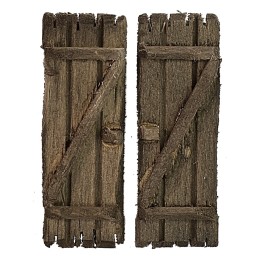 2 wooden shutter doors set cm 3,2x4,6 h.